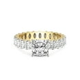 thumbnail image 3 of 3 Carat IGI Certified Cushion Shape Lab Grown Diamond Engagement Ring | 14K Yellow Gold | Celeste Side Oval Diamond Eternity Lab Diamond Ring | FG-VS1-VS2 Quality Friendly Diamonds, 3 of 5