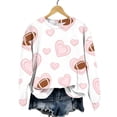 thumbnail image 2 of Women Rugby Football Print Crew Neck Sweatshirt Long Sleeve Loose Pullover Top Fashion Casual Loungewear Shirt for Home & Spring Autumn Daily Streetwear S-5XL White, 2 of 7