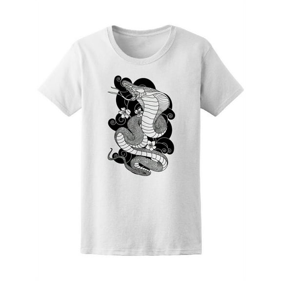 Cobra Snake Sketch T-Shirt Women -Image by Shutterstock, Female Large