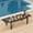 106" Black, variant on Patio Dining Tables 106" Outdoor Bar Bistro Coffee Console Picnic Side Tables Expandable Rectangle Metal Desk with Umbrella Hole Black