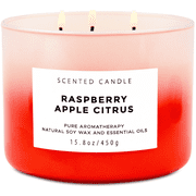 Raspberry Apple Citrus Scented Candle 3 Wick Aromatherapy Candle Long Lasting and Clean Burning Soy Candle for Men and Women Relaxing Candle for Home Scented