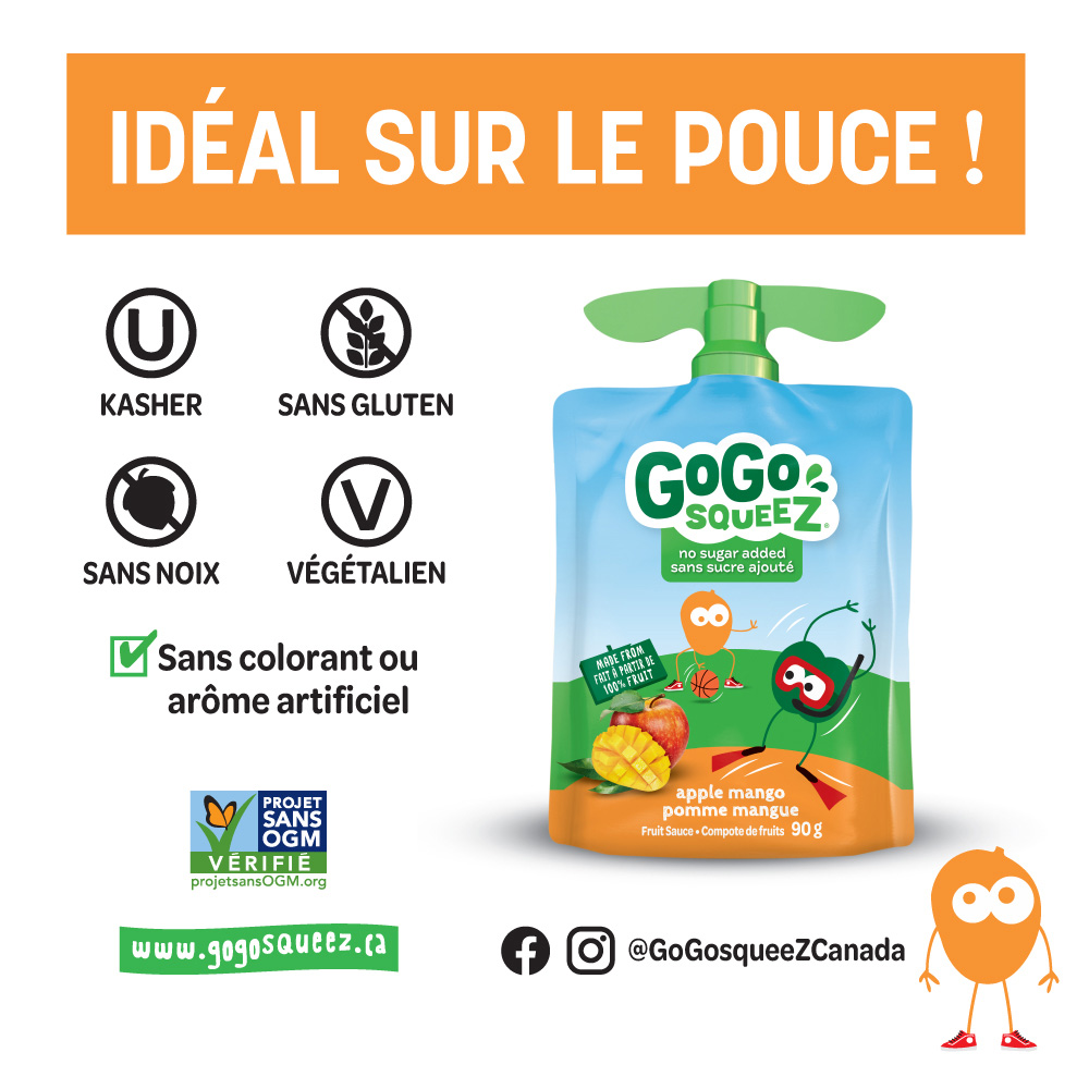 GoGo squeeZ Fruit Sauce, Apple Mango, No Sugar Added. 90g per pouch, Pack of 4, 4 x 90g pouches (360g)