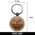 thumbnail image 2 of Bowl of Salad with Lettuce Tomato and Onion Round Keychain Charm Tag - Engraved Wood, 2 of 6