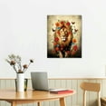 thumbnail image 2 of Nawypu Large Vintage Lion Canvas Wall Art Wildlife King Animal with Flower Butterfly Painting Artwork for Bedroom Living Room Decor Stretched and Framed Ready to Hang, 2 of 4