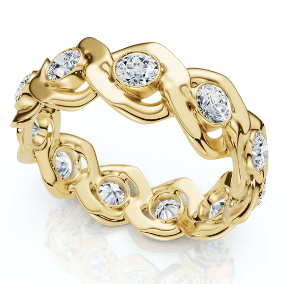 Pompeii Men's Grant Diamond Flat Cuban Ring 14k Gold Lab Grown (E/F,VS1-VS2)