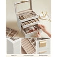 thumbnail image 3 of Joyero SONGMICS organizador de 4 capas con tapa de cristal y 3 cajones, 3 of 3