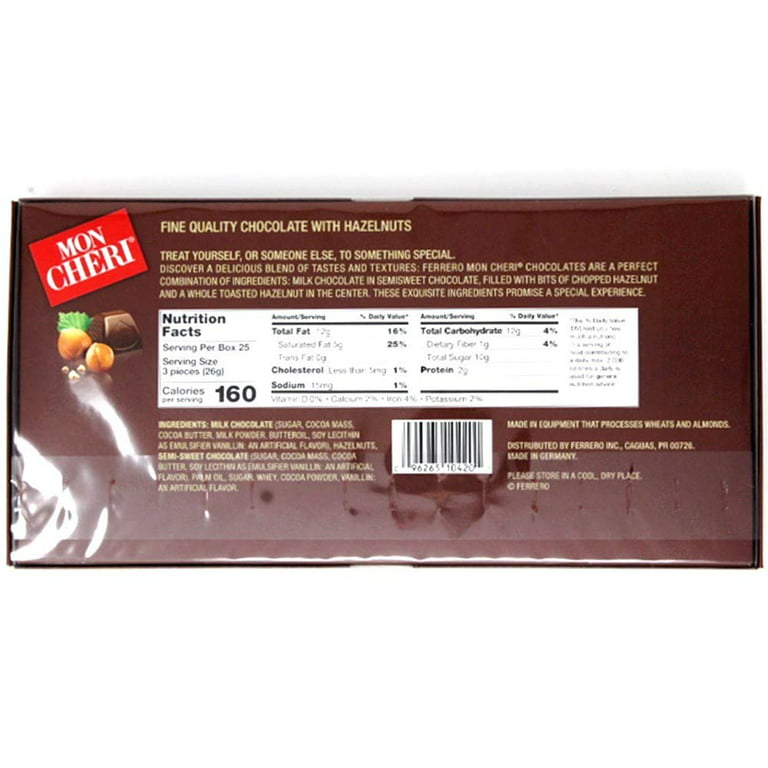 FERRERO Mon Cheri Cherry Filled Chocolate Candies, 30-Count Box