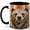 Black, variant on Jeweled Bear Coffee Mug, Woodland Animal Mug, Ceramic 11 oz