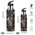 thumbnail image 2 of Yayeee 33oz Insulated Water Bottle Double Wall Stainless Steel with Flip Straw Lid, Black Flowers, 2 of 7