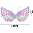thumbnail image 4 of 2pcs Kids Angel Wings Cosplay Props Halloween Party Costumes Angel Wings Performance Dress Accessories For Halloween, Wedding, Festival (Rainbow Color), 4 of 4