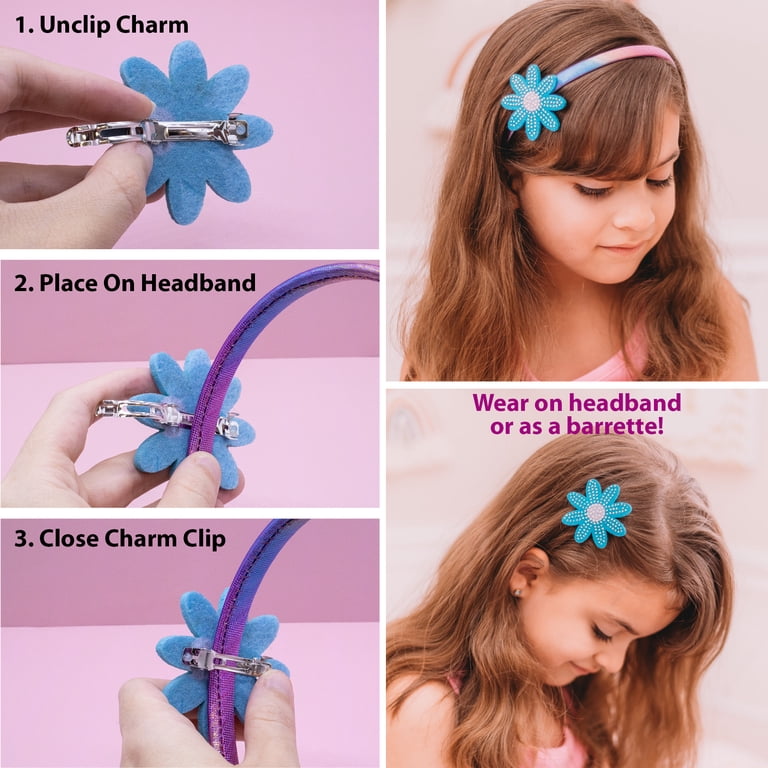 Colorful Kids Headband with Decorative Charms FROG SAC Interchangeable Charm Headbands for Girls, Rainbow  main image 4