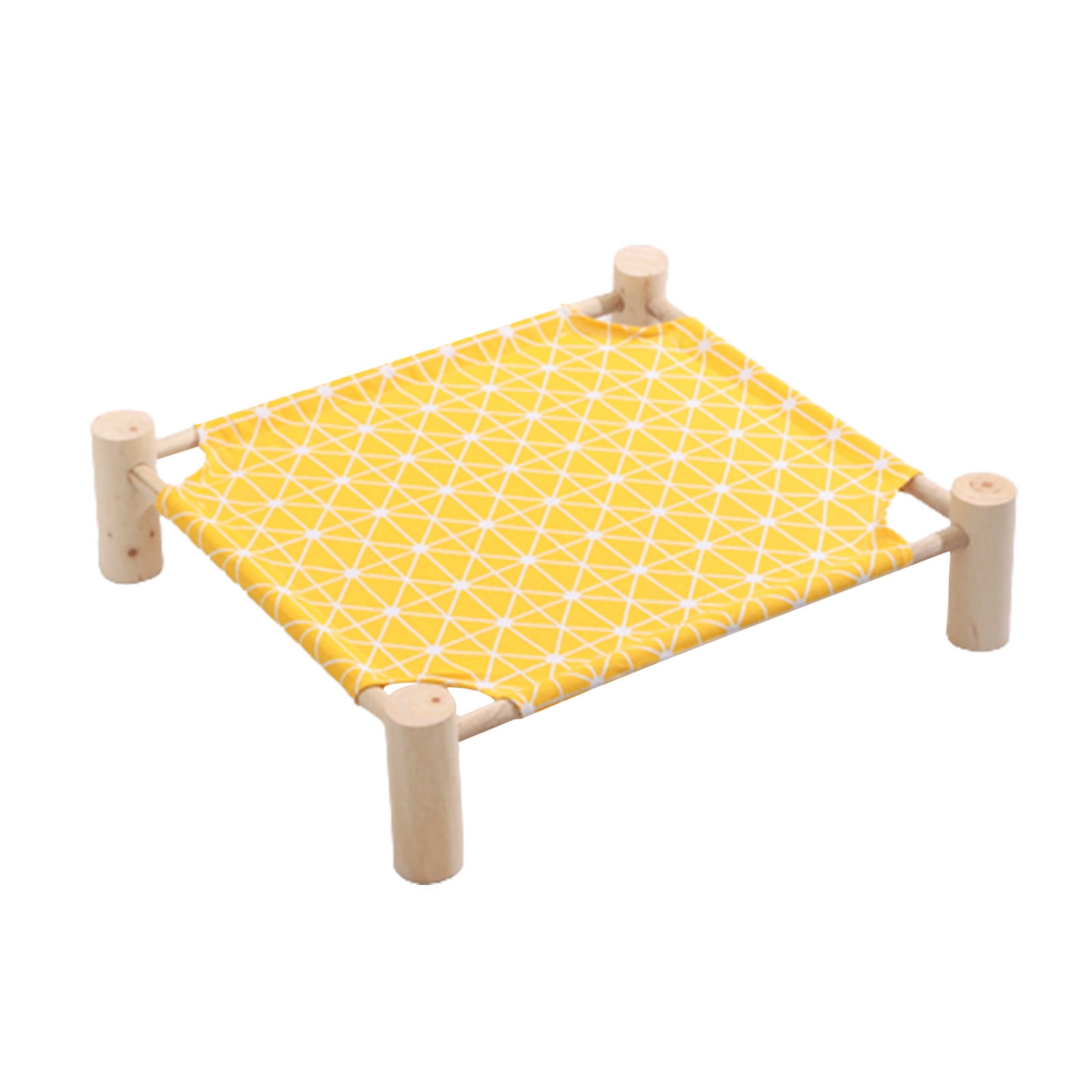 onlyliua Elevated Wooden Suspended Dog Bed Foldable Outdoor Indoor Raised Cool Pet Lounger With Breathable Canvas Detachable Frame For Small Dogs And Cats Portable Travel Pet Bed