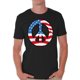 thumbnail image 1 of Camiseta con gráfico patriótico de la bandera de la paz para hombre, tops con la bandera estadounidense y el símbolo de la paz, 1 of 5