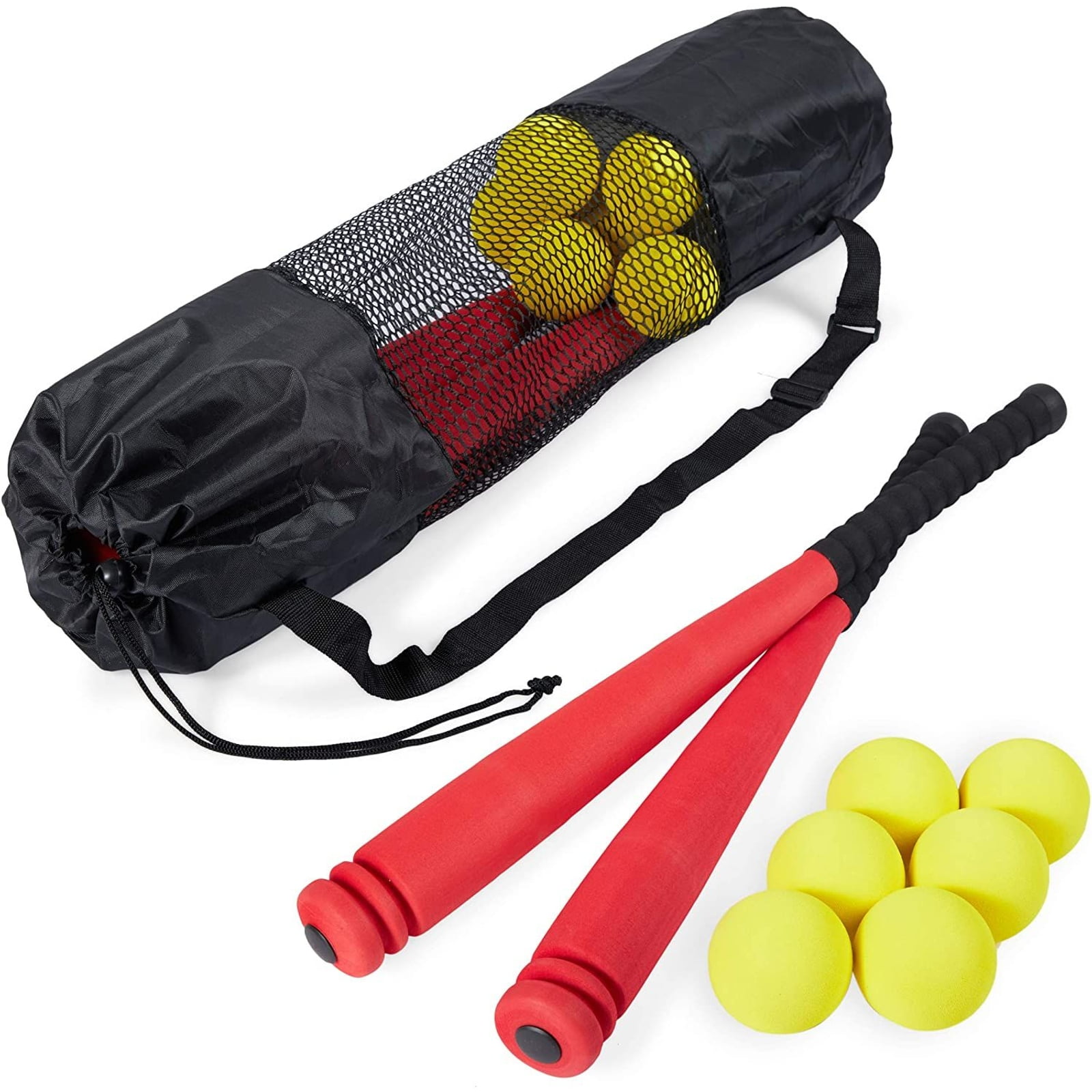 Foam Baseball Bats for Kids, 6 Baseballs, 1 Bag (9 Pieces)