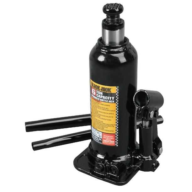 Black Jack 6 Ton Bottle Jack with Welded Structure, Adjustable Screw