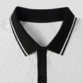 thumbnail image 5 of Men'S Short Sleeve Golf Shirts Contrast Trim Collared Textuwhite Top Casual Breathable Slim Fit Business Work Tees,White XL, 5 of 5