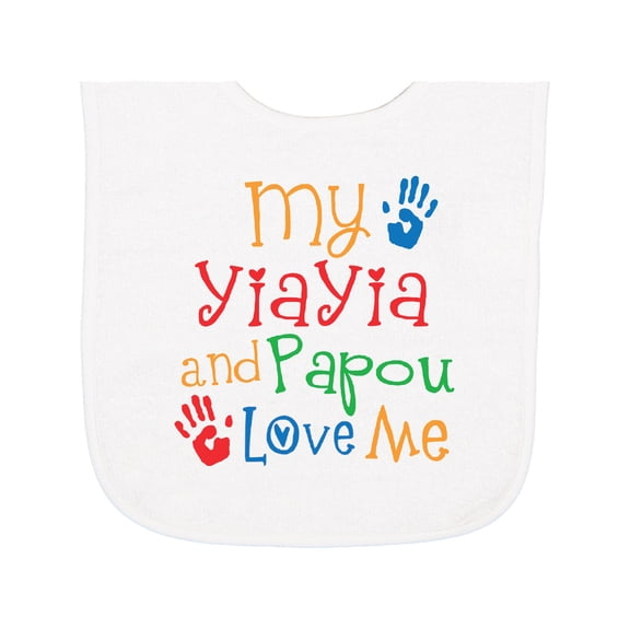 Inktastic My Yiayia and Papou Love Me Baby Terry Cloth Bib