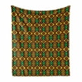 thumbnail image 1 of Kente Pattern Soft Flannel Fleece Throw Blanket, Exotic Vertical Borders from Angola Nigeria Cultures Print, Cozy Plush for Indoor and Outdoor Use, 50" x 70", Multicolor, by Ambesonne, 1 of 6