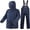 Navy, variant on Rain Suits for Men Women Waterproof Rain Gear Jacket with Bib Pants Foul Weather Gear for Fishing Sailing (Orange, 3XL)