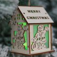 thumbnail image 2 of Bonita mini casa hueca de madera, árbol de luz de Navidad, decoración para colgar (Santa Claus) Tmvgtek Oficina Multiescena Multifunción, 2 of 6
