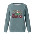 thumbnail image 4 of lcziwo Chandail pour Femmes Imprimé de Noël Laid Décontracté Col Rond Chandails Manches Longues Grande Taille Chandail à Enfiler Manches Longues Chandails Confortables Vert,TG, 4 of 4