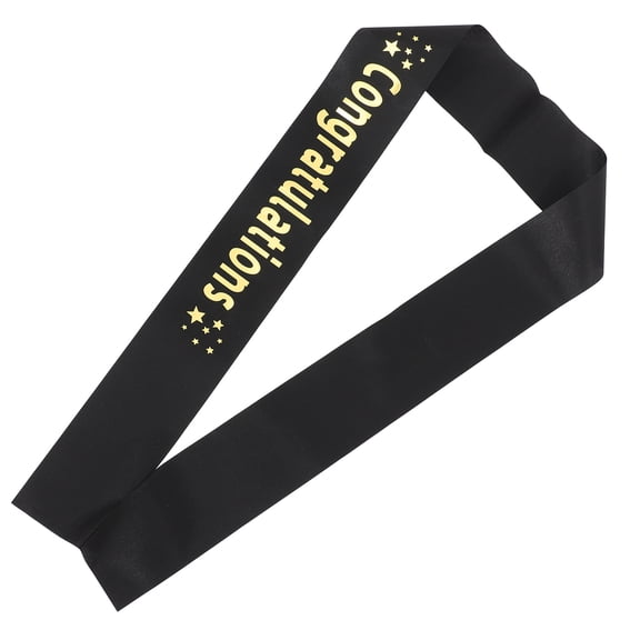 SKISUNO Comfortable Black Graduation Sash for Party Use Reusable Shoulder Strap