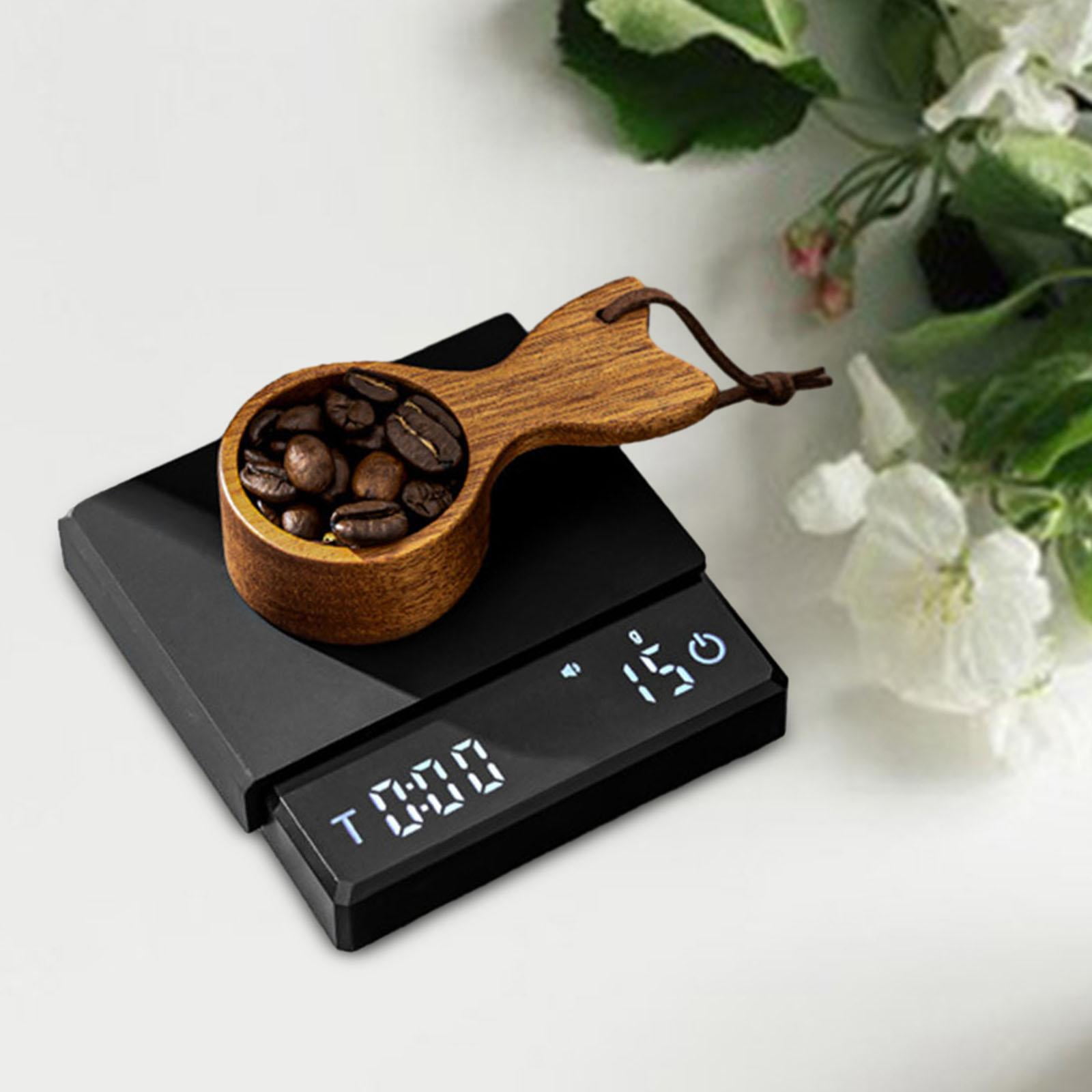 Fiocias Kitchen Coffee Scale Barista Tool USB Rechargeable Birthday Gifts Digital Coffee Black