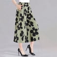 thumbnail image 5 of Shorts for Women Fashionable Printed Elastic High Waist Thin Wide Leg Loose Fit Skirt Style Pants Light Green XXL, 5 of 7