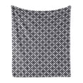 thumbnail image 1 of Art Deco Soft Flannel Fleece Throw Blanket, Crooked Lines Art Deco Template of Continuous Pattern on Wire Netting, Cozy Plush for Indoor and Outdoor Use, 60" x 80", Black and Pale Grey, by Ambesonne, 1 of 6