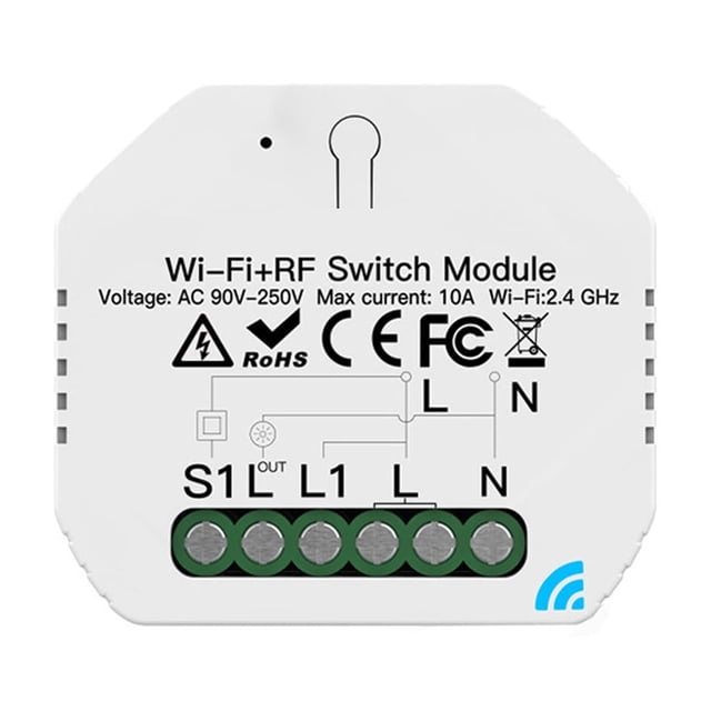 Dimmable Smart Switch, Wi-Fi Operated Electric Motor Switch, Voice-Controlled for Dimmable Bulbs, Max Load 250W, Neutral Required, Timer Schedules, Remote Control, Mini Design, for Smart Home (1Pack)