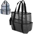 thumbnail image 3 of Bolsa de playa, bolsa de playa de malla portátil, bolsa hombro de malla para deportes húmedos, organizador almacenamiento de deportes para viajes al aire libre, para vacaciones familiares(Negro), 3 of 5
