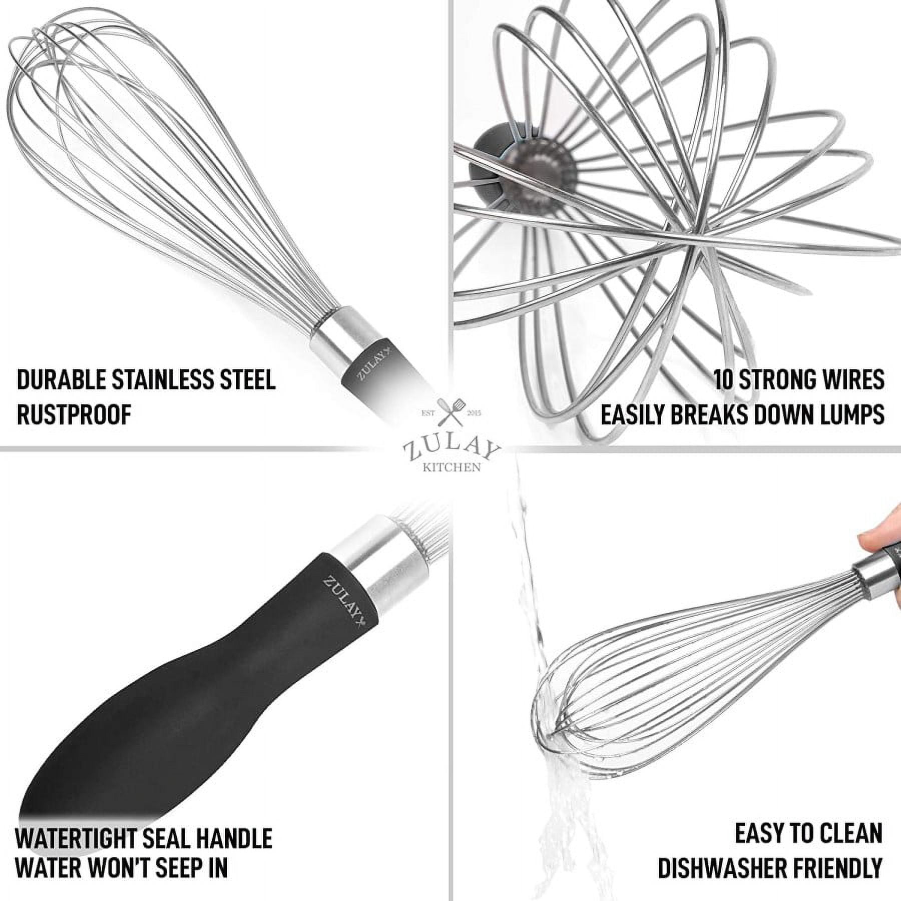 OYV silicone Whisk,Balloon whisks for cooking non scratch,silicone  Stainless Steel & Silicone wisk,rubber whisk for nonstick