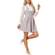 thumbnail image 4 of Vestido de Pinafore A-Line sin mangas de Tweed a cuadros estilo Chic para mujer color rosa, 4 of 6
