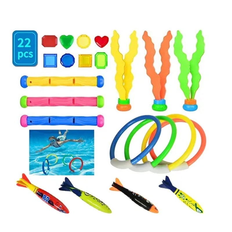 22PCS Diving Pool Toys,Diving Pool Kids Toys Play Underwater Toys