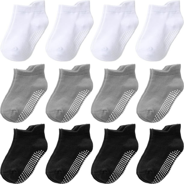 Calcetines Aroveea para bebés pequeños, 12 unidades, antideslizantes, de algodón