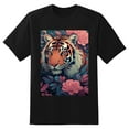 thumbnail image 2 of Plus Size Shirt for Women Black Tops for Women Short Sleeves Shirt for Women Tiger 3 T Shirt Crewneck Shirt for Women 4XL, 2 of 5
