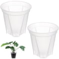 thumbnail image 3 of 2 piezas de plantador transparente planta macetas con agujeros de drenaje para flores de hierbas cactus, 3 of 8