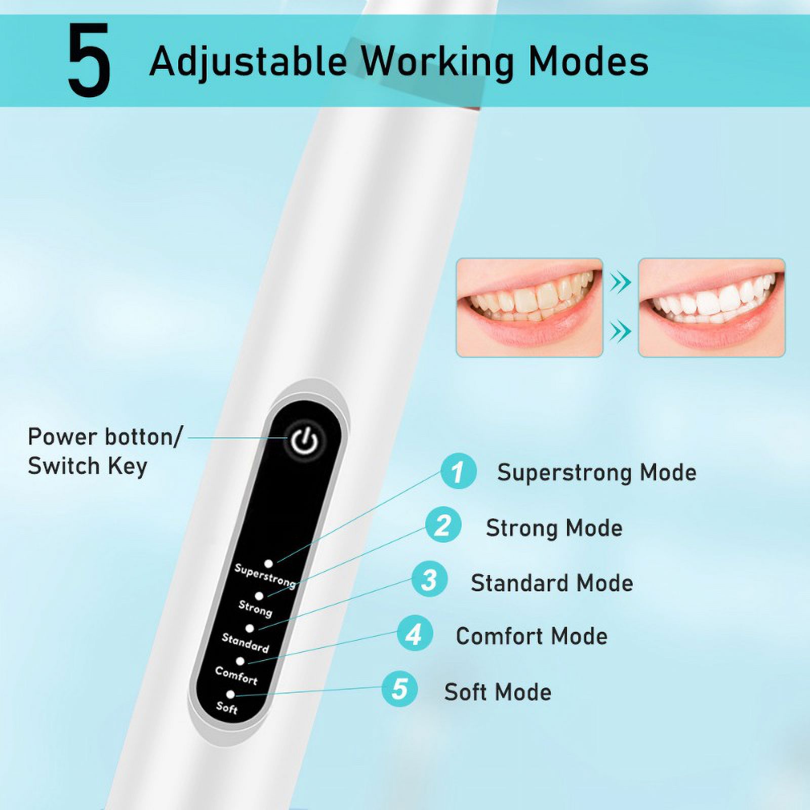 Electric ultrasonic teeth cleaner dental scaler dental tooth calculus stains tartar remover oral irrigator teeth whitening tool