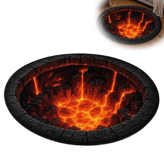 Halloween 3D Optical Illusion Round Rug, 60cm Spooky Ghost Vortex Carpet for Bedroom and Living Room