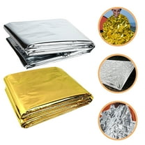 Milisten 2Pcs Pocket Blanket Thermal Blanket Silver for Outdoor Survival Emergency Supplies