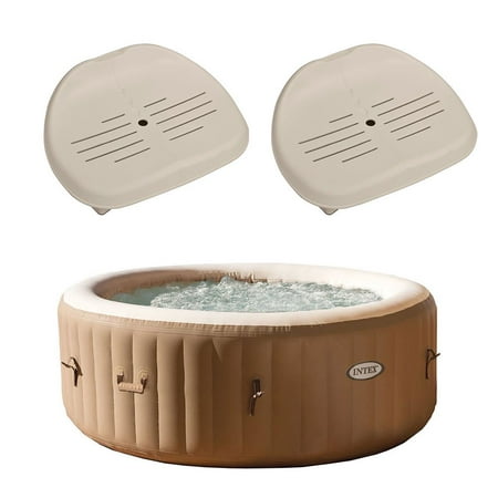 Intex PureSpa 4 Person Inflatable Hot Tub Spa + Slip-Resistant Seats (2