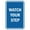 Blue, variant on Portrait Round Watch Your Step Sign (Dark Brown) - Medium 5" x 7"
