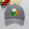 thumbnail image 2 of Womens Winter Hats Washed Cotton St. Pat Print Baseball Cap Vintage Style Dad Hat Hats for Women Men Gray One Size, 2 of 3