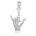 thumbnail image 1 of WHITE GOLD "HANG LOOSE" CHARM PENDANT NECKLACE :  14K  Pendant with 20" chain, 1 of 1