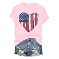 thumbnail image 6 of TOWED22 4th of July Shirts Women USA Patriotic T-Shirt American Flag Tee Tops(Pink,XXL), 6 of 6