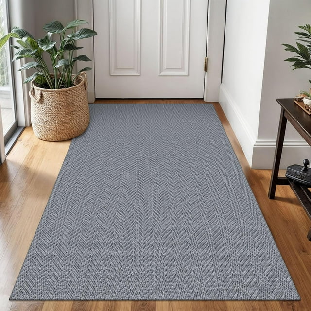 Braided Area Rug x Ft Washable Rugs for Entryway Throw Rugs Rubber Backed Boho Door Mat Indoor Entrance Cotton Kitchen Rugs Woven Front Door Rug for Foyer Living Room Tan/