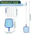 thumbnail image 2 of 16.5" Pool Leaf Skimmer Net with Adjustable Aluminum Poles 5 Sections 6" Deep Ultra Fine Mesh Netting Basket, Total Length 65 inches, Leaf Rake Net for Above Ground Pool, Spa & Hot Tub, 2 of 7