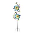 thumbnail image 3 of Carillón de viento de doble flor, multicolor, giratorio, fácil de instalar, 24,9 x 109,2 cm, decoración de jardín, 3 of 9