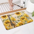 thumbnail image 4 of Beige Music Sunflower Guitar Pattern Bathroom Rugs Mat,Non Slip Microfiber Bathroom Rug,Rubber Backing,Soft Bathroom Mats for Bathroom Floor,Tub and Shower,17x27in(43x68cm), 4 of 5