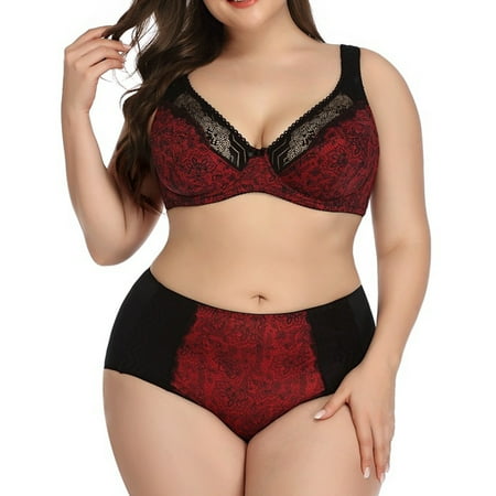 

HOMBOM Sports Bras For Women Women Yoga Sports Front Closure Extra-Elastic Breathable Lace Trim Bra Underwear Set